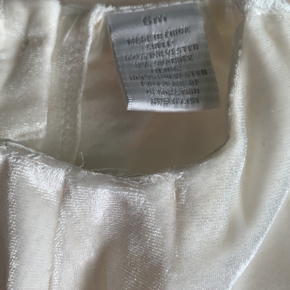Koala Kids Ivory Velveteen Baby Girl Dress 6M Satin Trim EUC - Picture 10 of 13